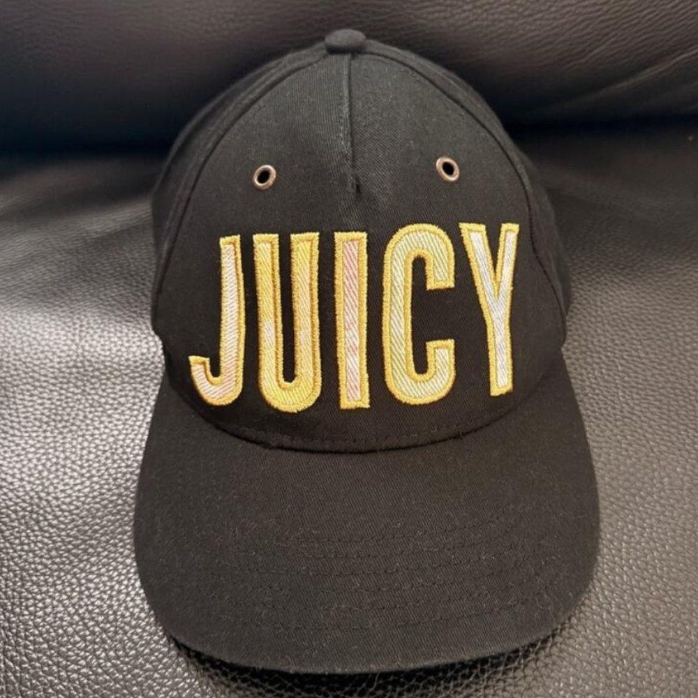 90s Vintage Juicy Couture Hat Black Adjustable